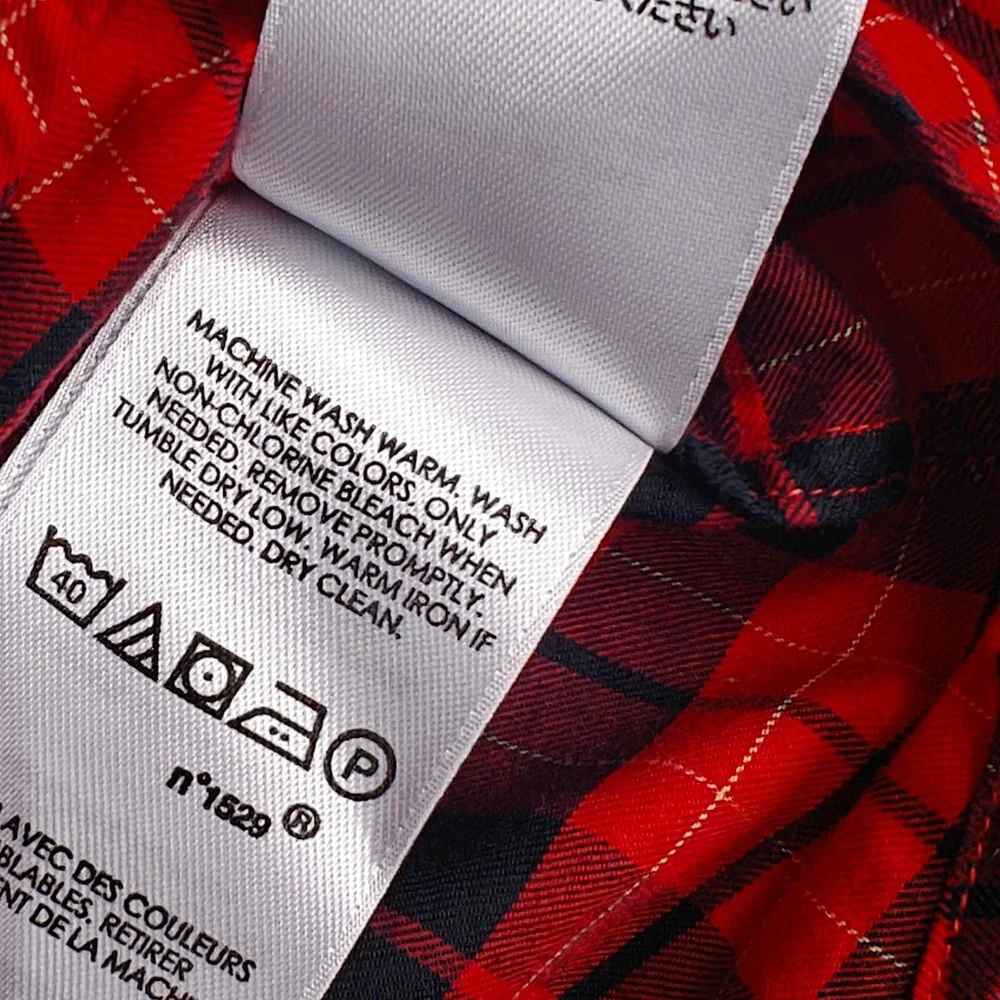 Polo Ralph Lauren Mens XL Classic Fit Red Black Plaid Flannel Button Down Shirt